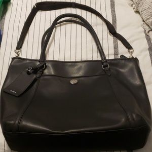 Coach authentic large leather black tote